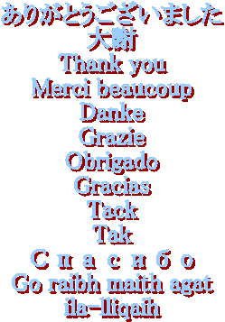 le mot merci en quelques langues